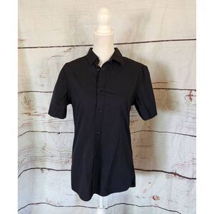 All Saints Short Sleeve Button Front Top Size Small
